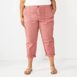 Plus Size Sonoma Goods For Life® Cargo Utility Capri Pants -True Fit Shop 5927176 Mauve