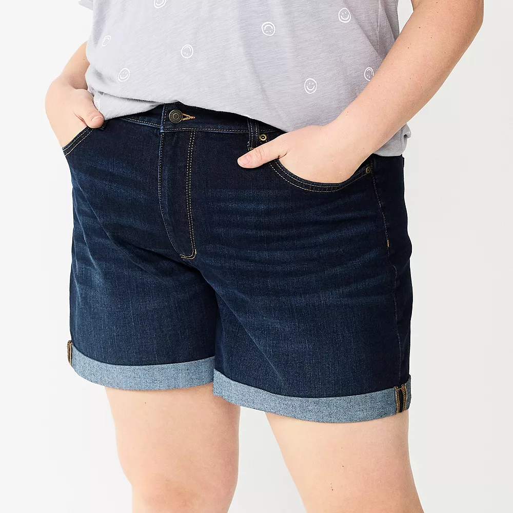 Plus Size Sonoma Goods For Life® Premium Raw Cuff Denim Shorts 1 Plus Size Sonoma Goods For Life® Premium Raw Cuff Denim Shorts