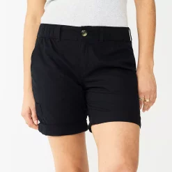 Petite Sonoma Goods For Life® Utility Bermuda Shorts 7 Petite Sonoma Goods For Life® Utility Bermuda Shorts -True Fit Shop 5927882 Black