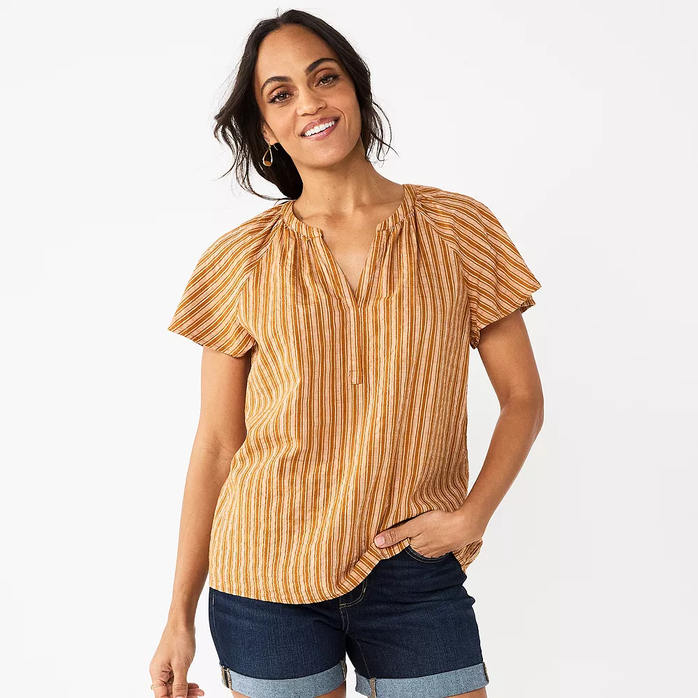 Women's Sonoma Goods For Life® Flutter Sleeve Y Neck Top 5 Women's Sonoma Goods For Life® Flutter Sleeve Y Neck Top - Image 5