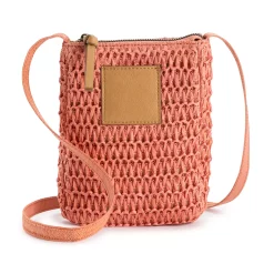 Sonoma Goods For Life® Straw Phone Crossbody Bag 7 Sonoma Goods For Life® Straw Phone Crossbody Bag -True Fit Shop 5931659 Dark Natural Salmon