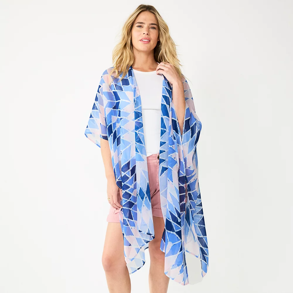 Women's Sonoma Goods For Life® Patchwork Long Ruana 1 Women's Sonoma Goods For Life® Patchwork Long Ruana