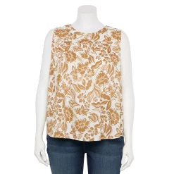 Plus Size Sonoma Goods For Life® Yoke Front Tank -True Fit Shop 5953566 Neutral Floral