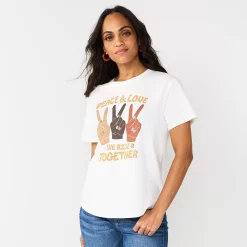 Women's Sonoma Goods For Life® Relaxed Graphic Tee 21 Women's Sonoma Goods For Life® Relaxed Graphic Tee -True Fit Shop 5974706 Ivory Peace