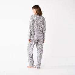 Women's Sonoma Goods For Life® Knit Pajama Shirt & Pajama Pants Sleep Set 10 Women's Sonoma Goods For Life® Knit Pajama Shirt & Pajama Pants Sleep Set -True Fit Shop 6076381 ALT