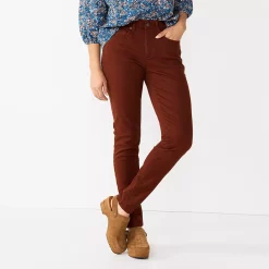 Women's Sonoma Goods For Life® Curvy High-Waisted Skinny Jeans -True Fit Shop 6120421 Velvet Wine