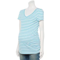 Maternity Sonoma Goods For Life® Essential V-Neck Tee -True Fit Shop 6120474 Blue White Stripe