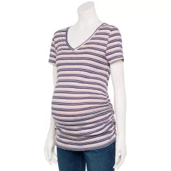 Maternity Sonoma Goods For Life® Essential V-Neck Tee -True Fit Shop 6120474 Multi Stripe