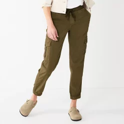 Women's Sonoma Goods For Life® Mid Rise Pull On Jogger Pants -True Fit Shop 6120482 Olive
